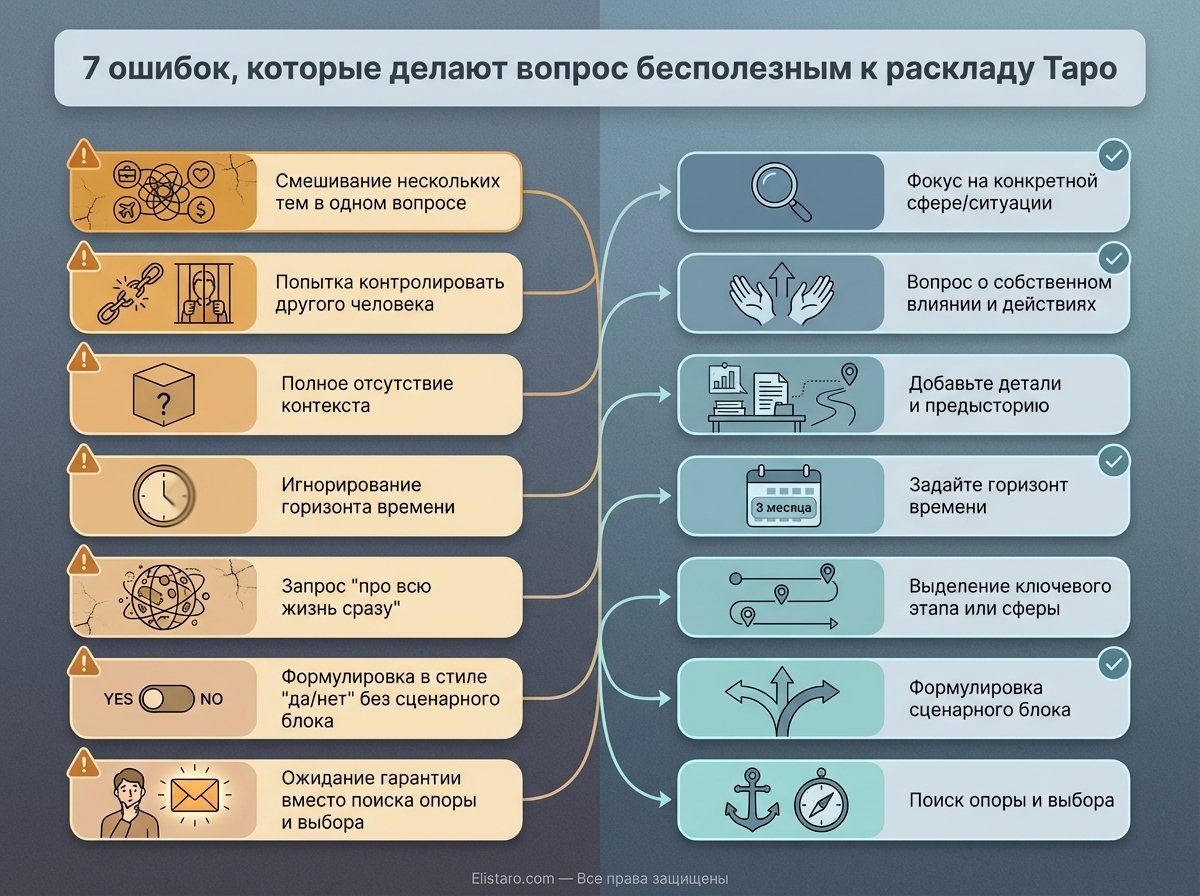 Схема выбора расклада: соответствие цели запроса и подходящего формата разбора.